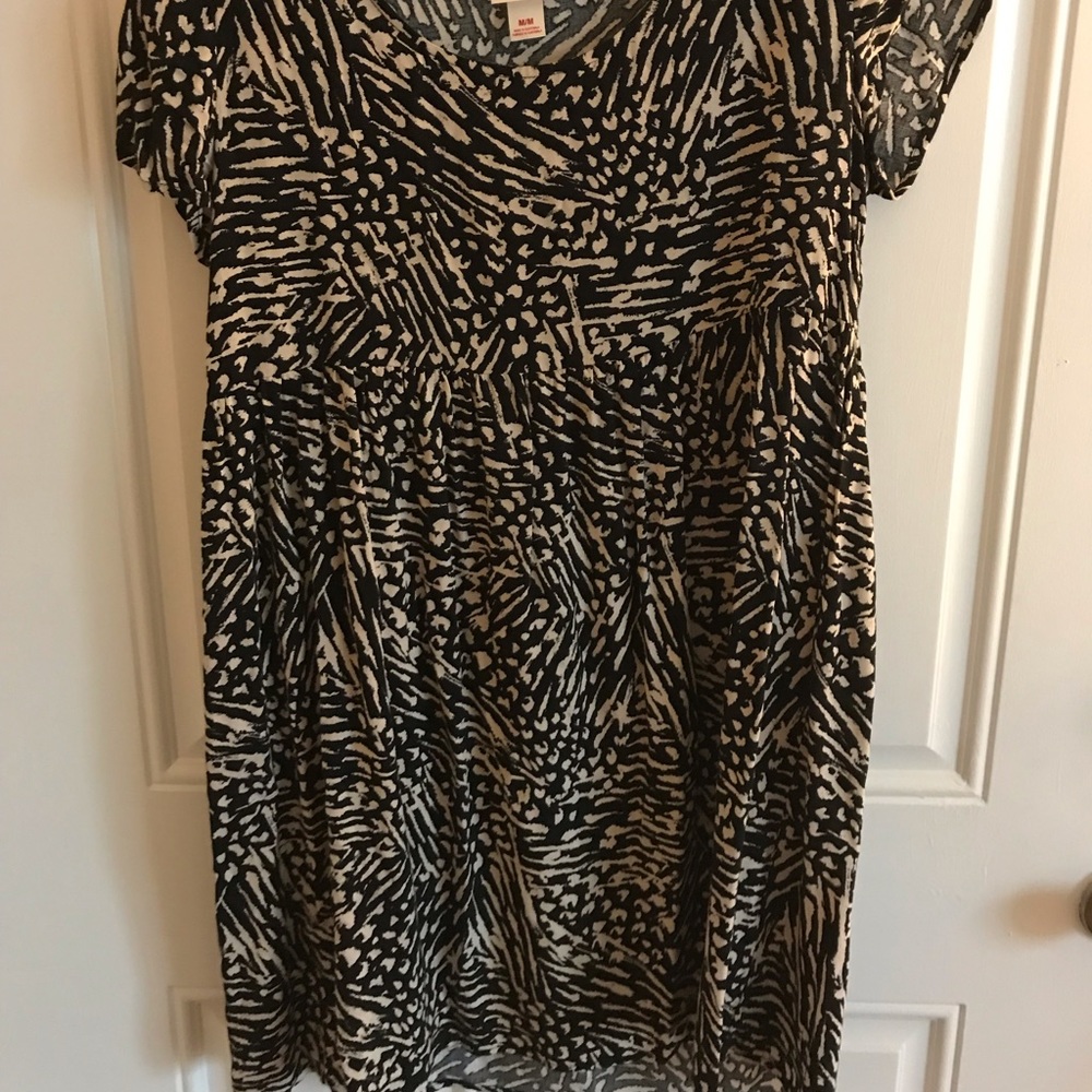 Black & Tan Print Dress